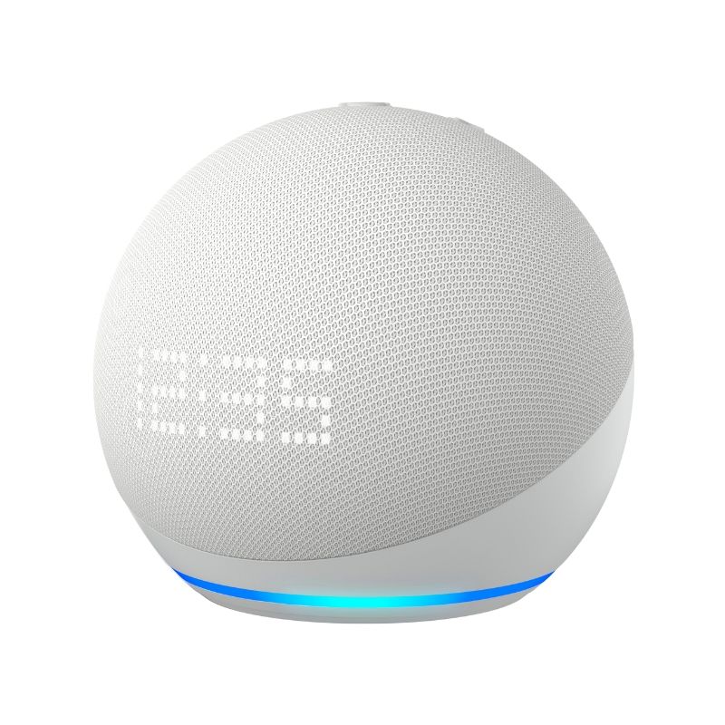AMAZON - Parlante Inteligente Amazon Alexa Echo Dot 5 con Reloj Blanco