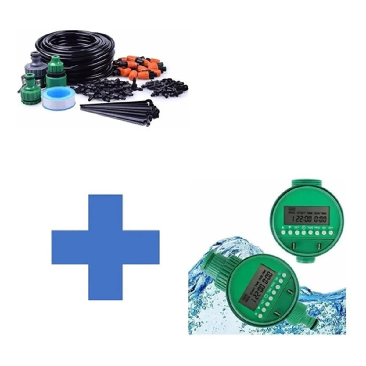 GENERICO - Kit De Riego Sistema Automático Goteo O Aspersor 25m +timer