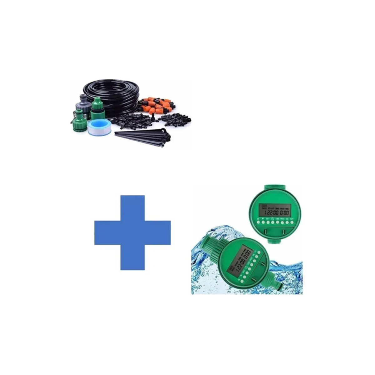 GENERICO - Kit De Riego Sistema Automático Goteo O Aspersor 25m +timer