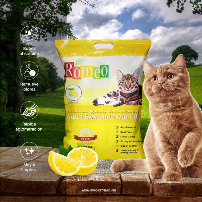 HOME GRASS - Arena Absorbente para gatos aroma Limón 16k