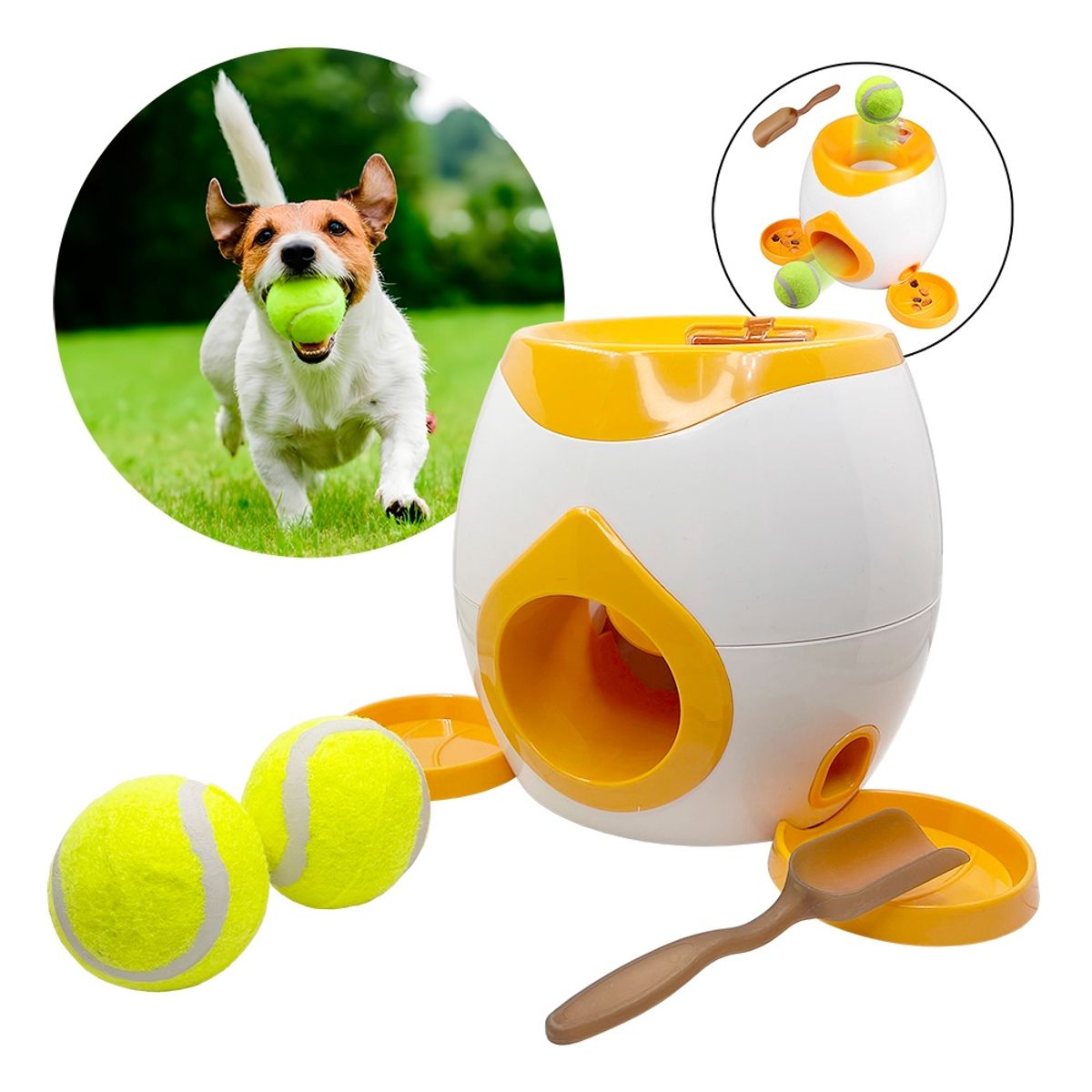 GENERICO - Dispensador De Comida Interactivo Mascota Perro Lanza Pelota