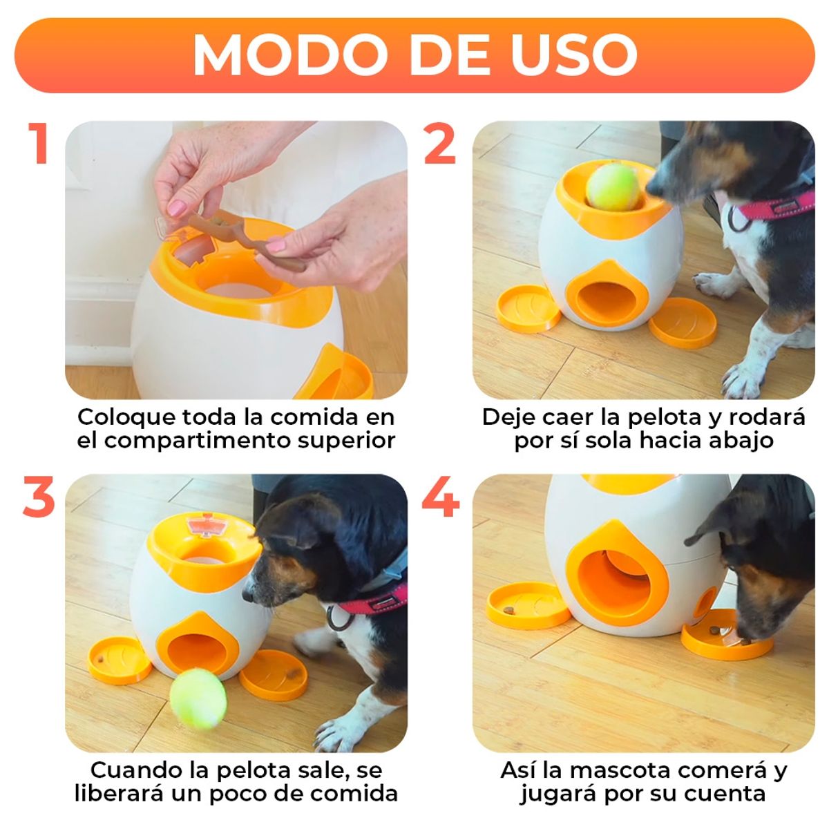 GENERICO - Dispensador De Comida Interactivo Mascota Perro Lanza Pelota