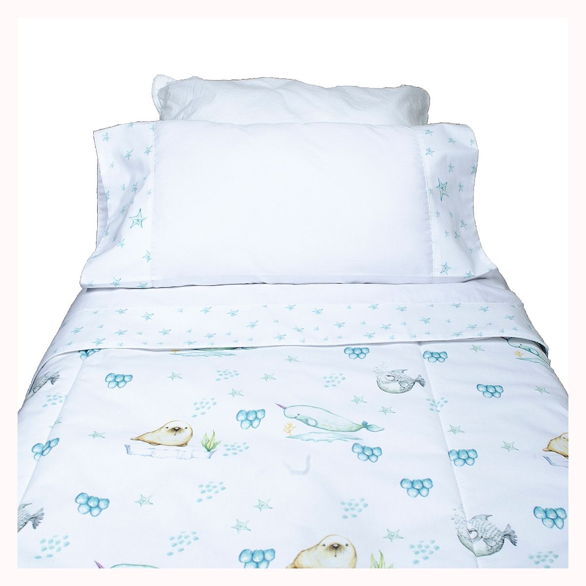 BLANCA SUENA - Plumón Cuna Grande Narwal