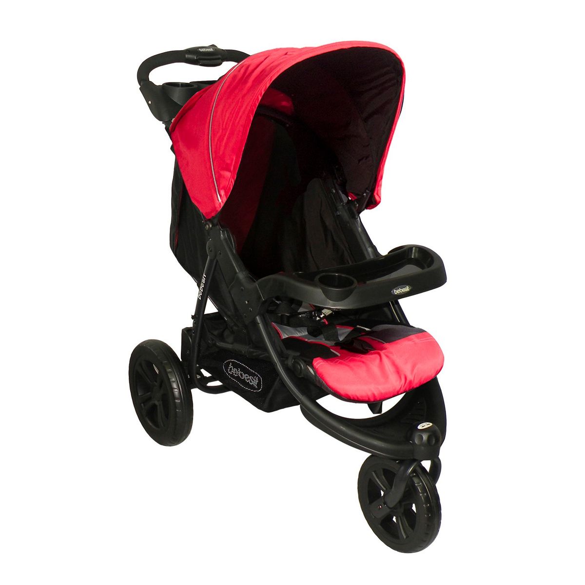 BEBESIT - Coche Travel System Fox Negro con Rojo Bebesit