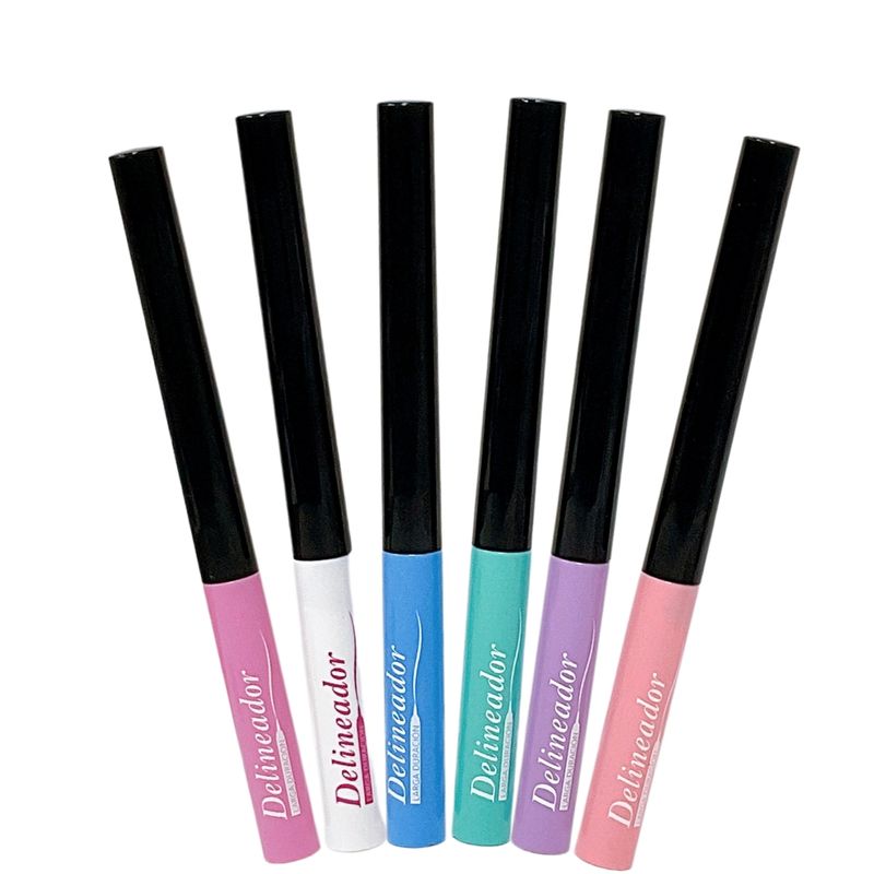 GENERICO - Delineador Liquido Para Ojos Color Pastel Pack De 6