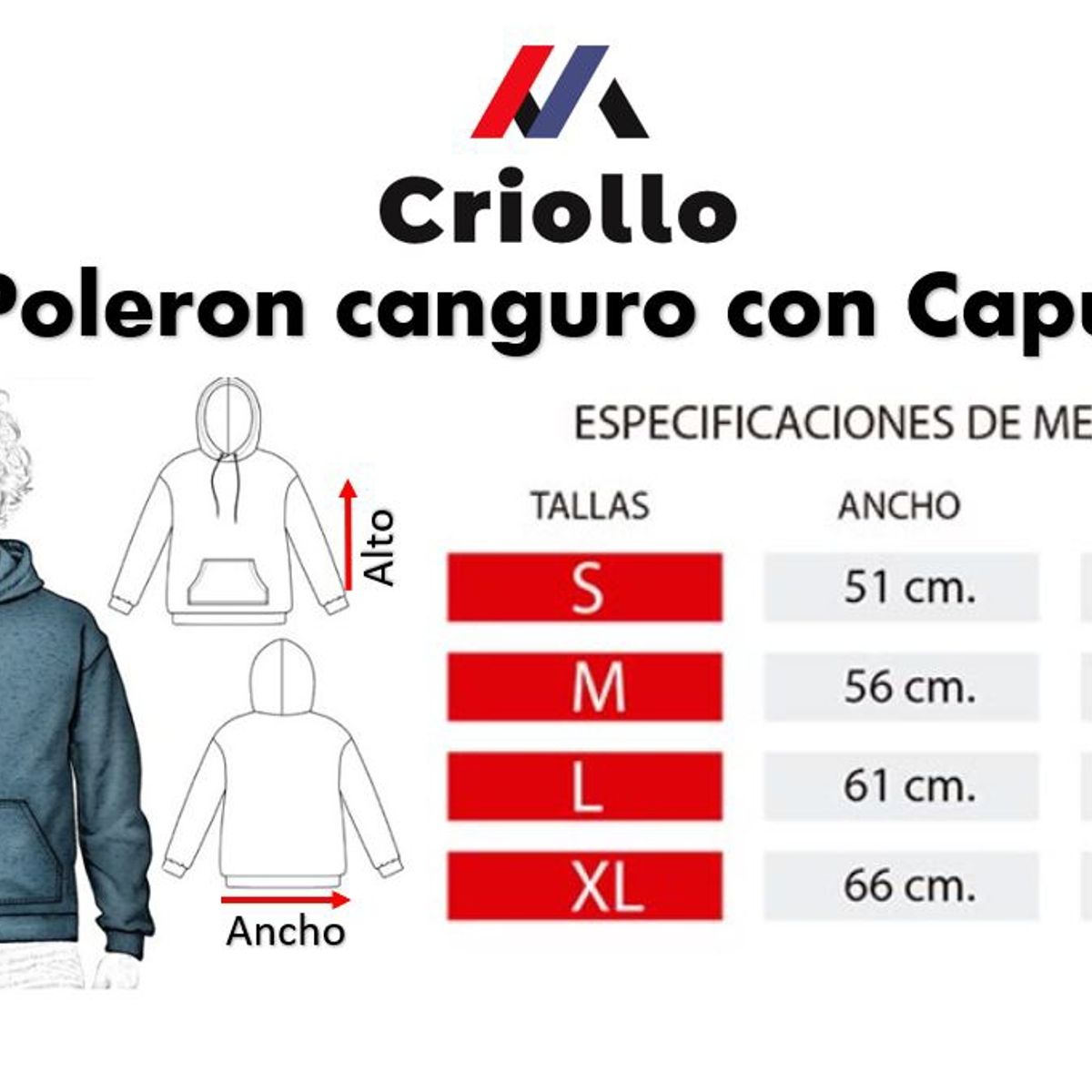 GENERICO - Poleron de hombre Canguro Basketball
