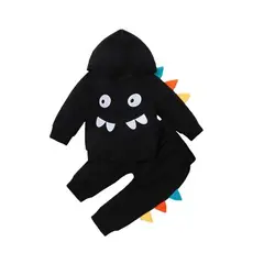 ANGO - Conjunto Bebé Poleron Pantalón negro Monstruo