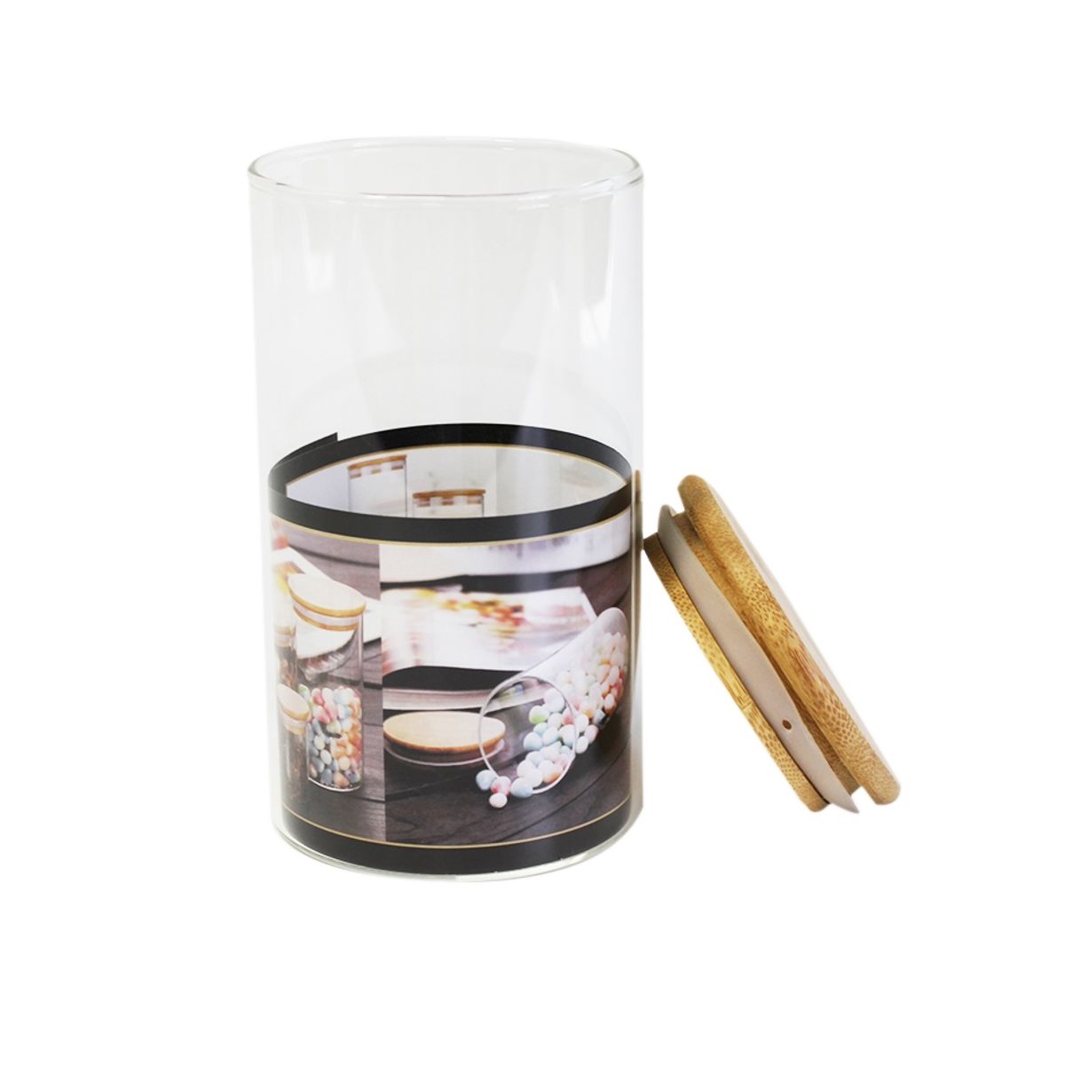 NEWTREE - Frasco de Vidrio con Tapa de Madera 650ML