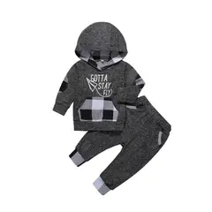 ANGO - Conjunto Bebé Poleron Pantalón GRIS Cuadrille