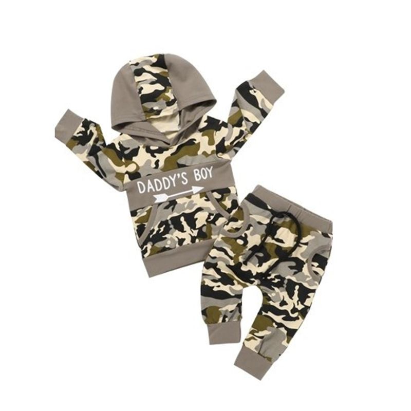 ANGO - Conjunto Bebé Poleron Pantalón Camuflaje Crema