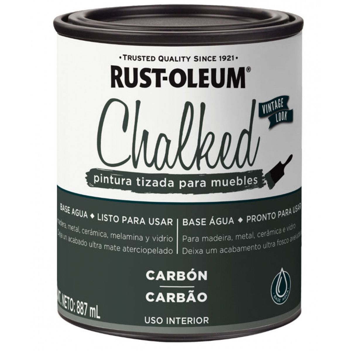 RUST OLEUM - Pintura tizada gris carbón 887ml Chalked Rust Oleum Mimbral