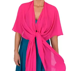 MARIA PASKARO - Tapado Capa Multiforma Catania Fucsia Gasa - Fucsia