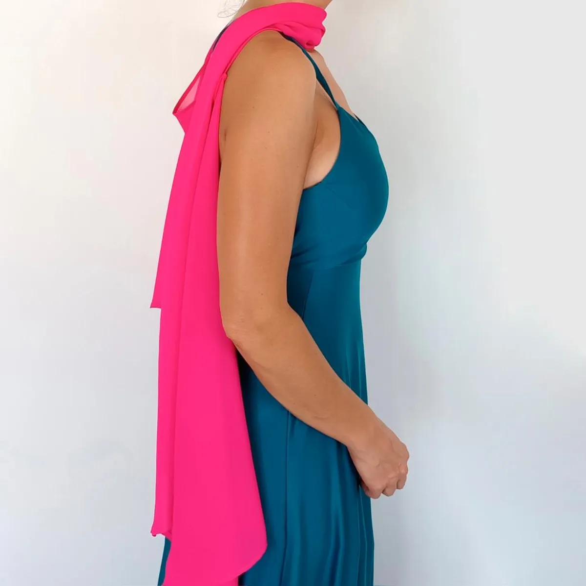 MARIA PASKARO - Tapado Capa Multiforma Catania Fucsia Gasa Maria Paskaro - Fucsia