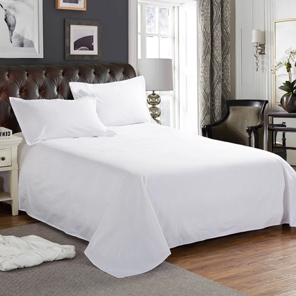 GENERICO - Sabana 2 plazas; 144 Hilos; Blanco