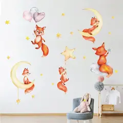 MY MOMI - Vinilo Mural Infantil Zorritos Animales Bosque Autoadhesivo Decoración Habitación
