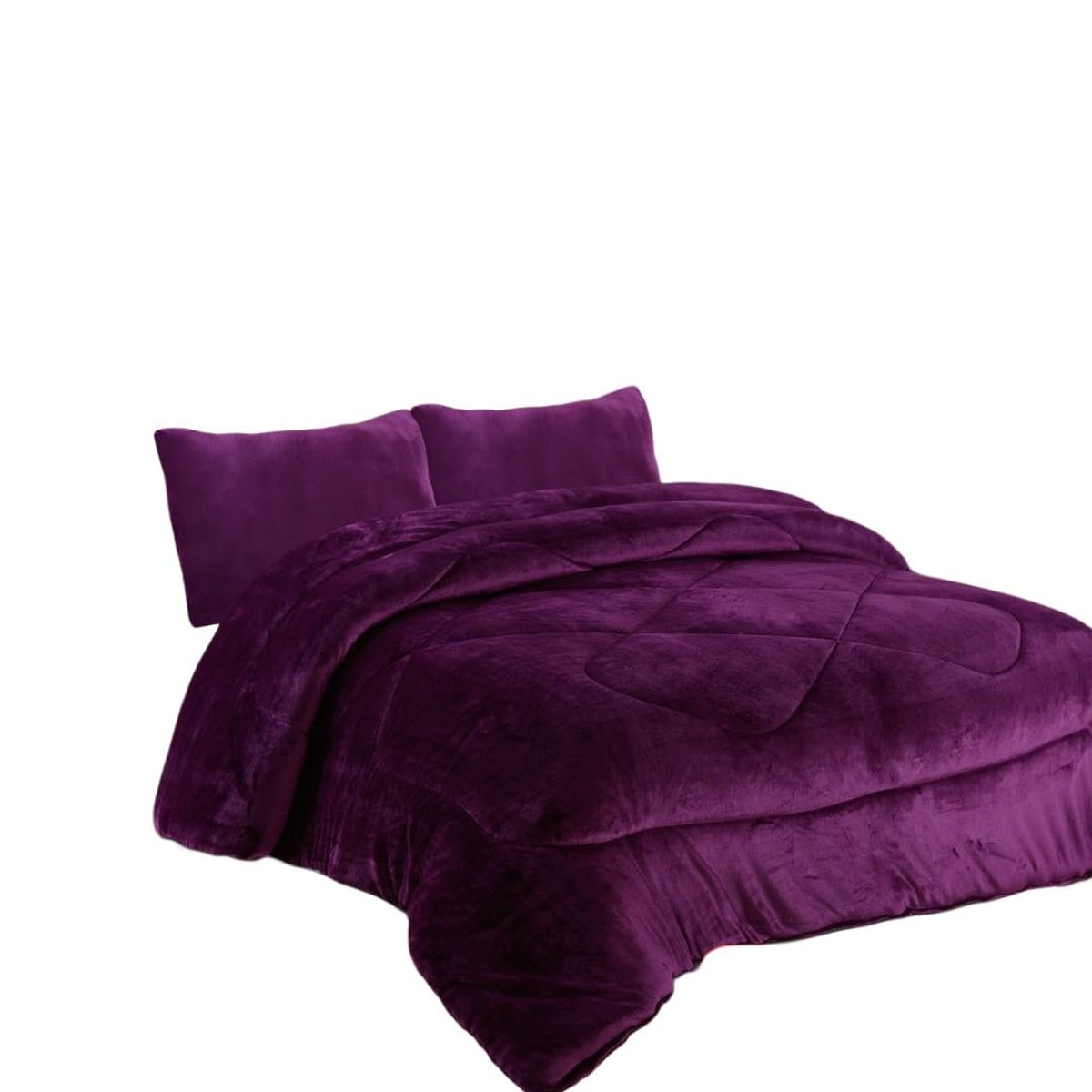 GENERICO - Cubrecama de Invierno Plush con Chiporro 2 P Morado