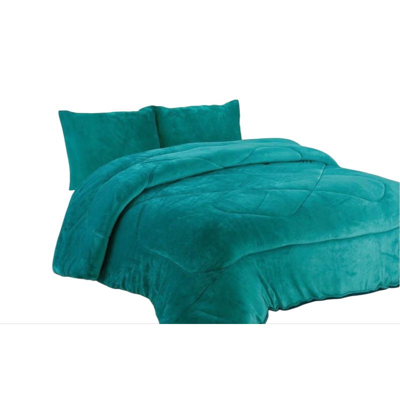 GENERICO - Cubrecama de Invierno Plush con Chiporro 2 P Turquesa M26