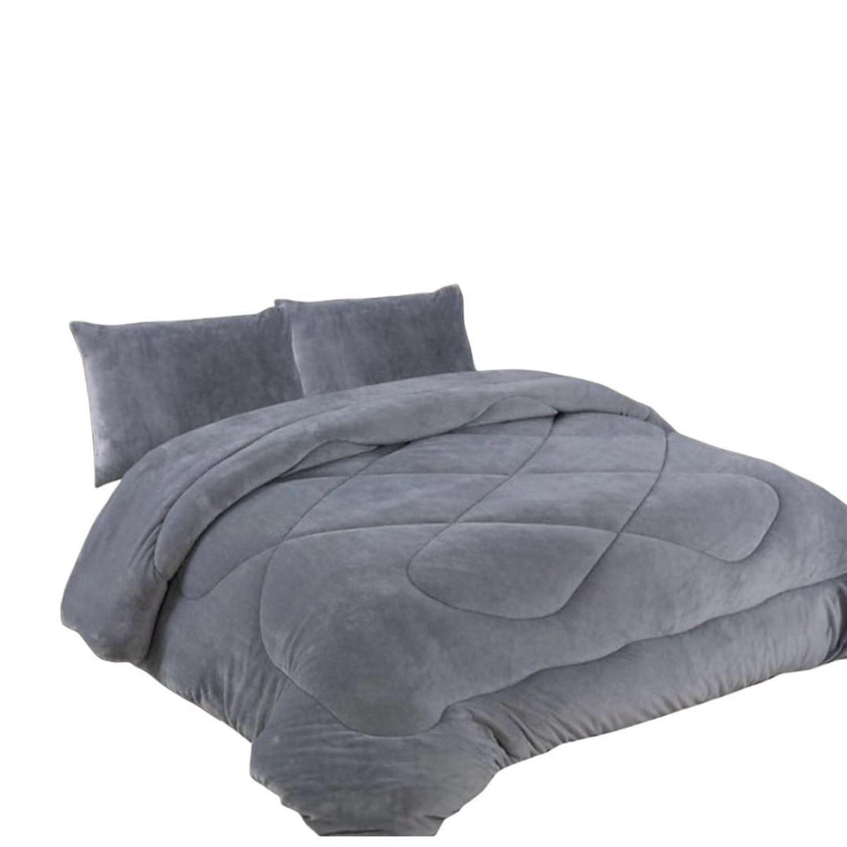 GENERICO - Cubrecama de Invierno Plush con Chiporro 1,5 P Gris M28