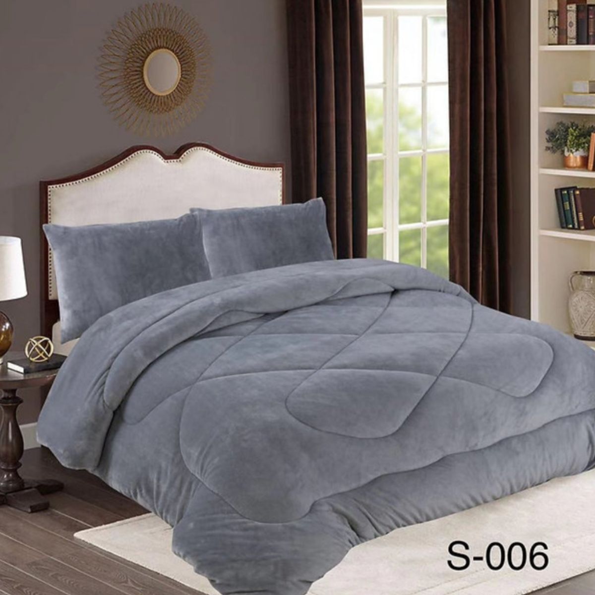 GENERICO - Cubrecama de Invierno Plush con Chiporro 1,5 P Gris M28