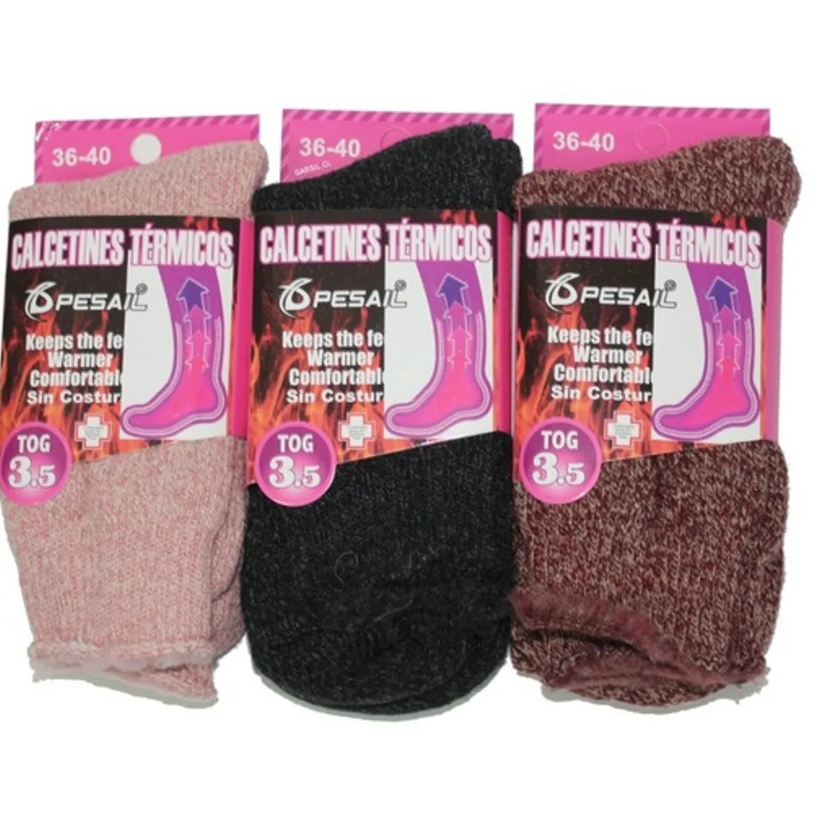GARSIL - 6 Calcetines Ultra Termicos Gruesos Para Mujer - Sin Costuras