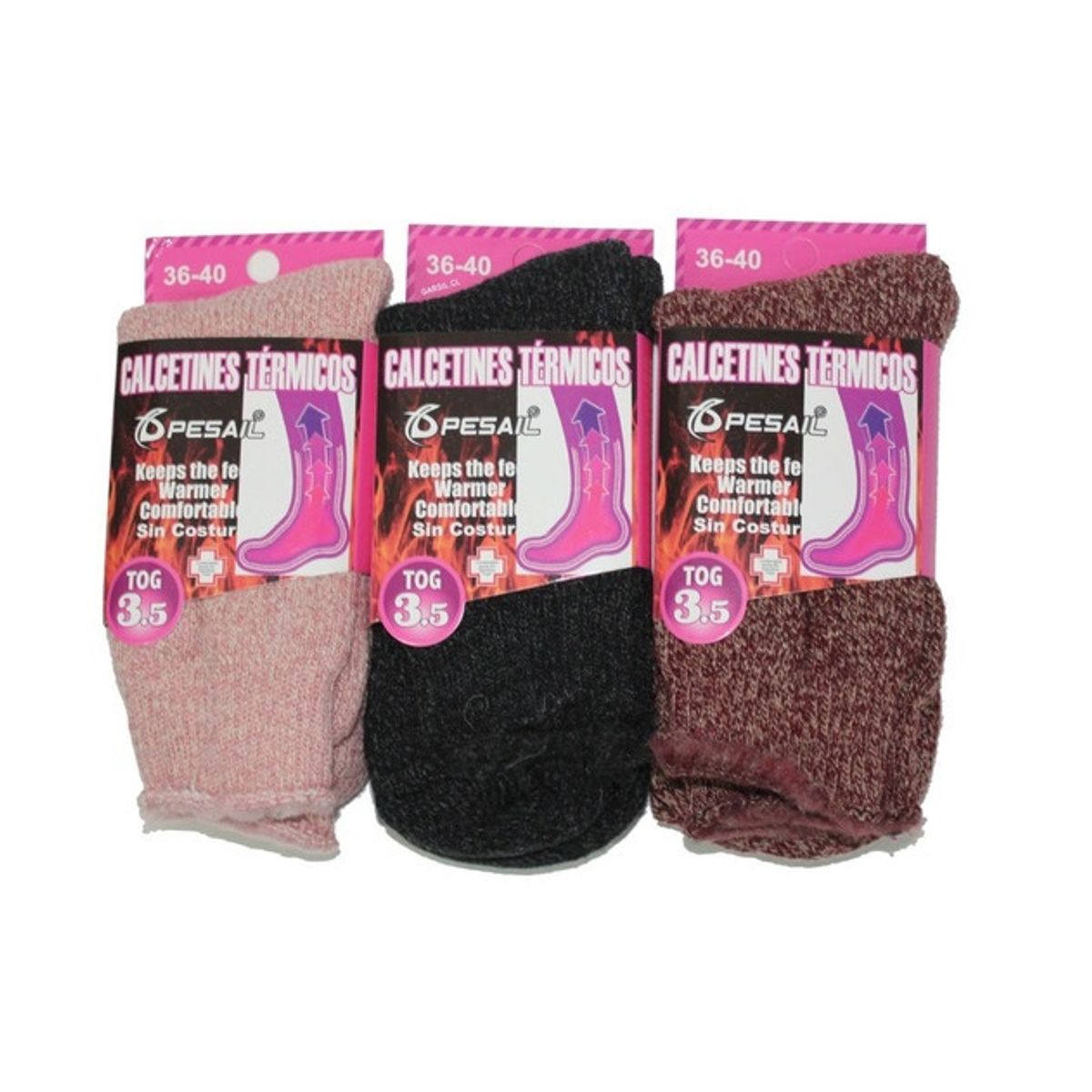 GARSIL - 6 Calcetines Ultra Termicos Gruesos Para Mujer - Sin Costuras
