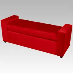 GENERICO - Banqueta Baúl 8 Botones Vigo - Rojo