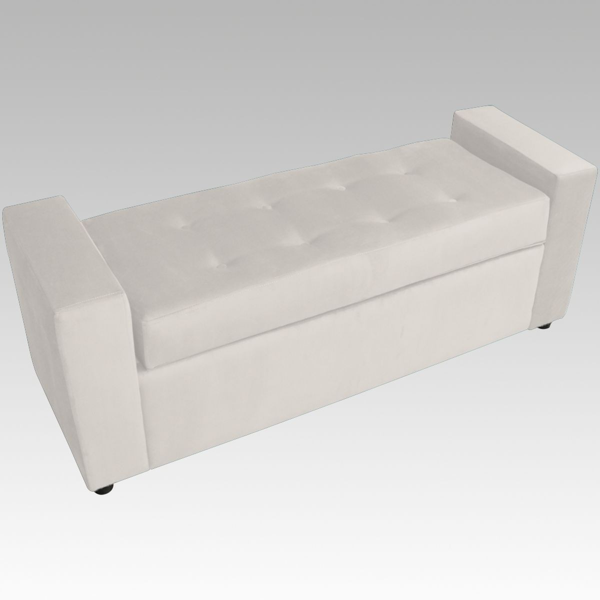 GENERICO - Banqueta Baúl 8 Botones Vigo - Blanco