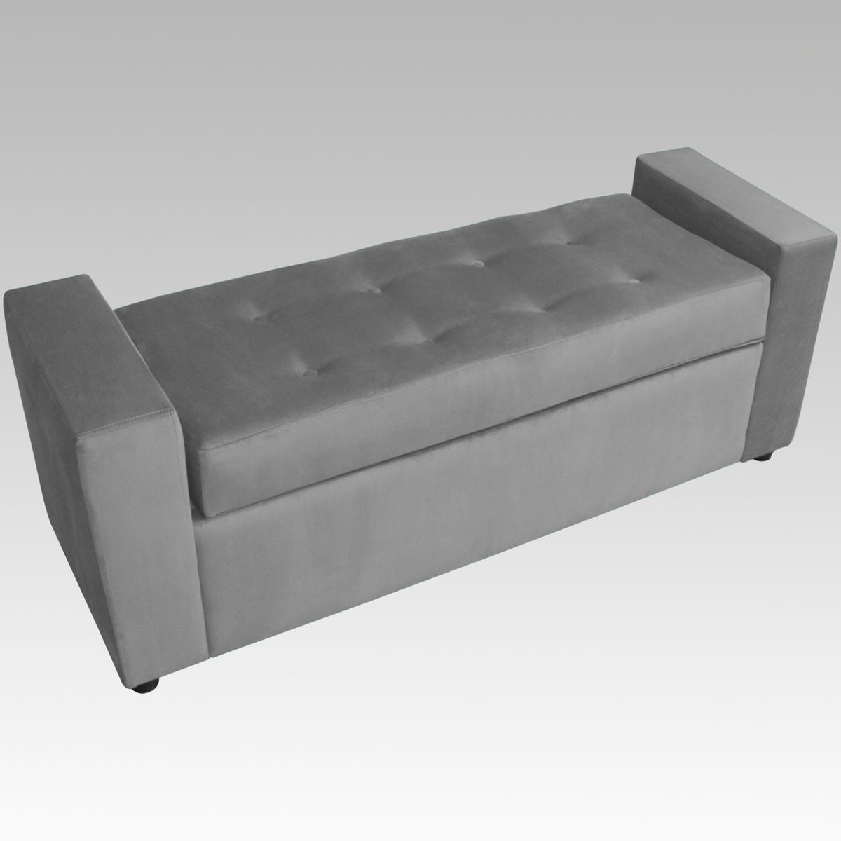 GENERICO - Banqueta Baúl 8 Botones Vigo - Gris