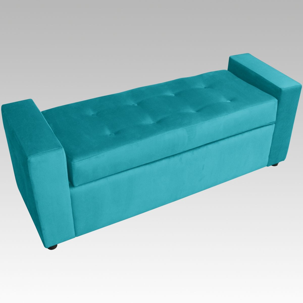 GENERICO - Banqueta Baúl 8 Botones Vigo - Turquesa