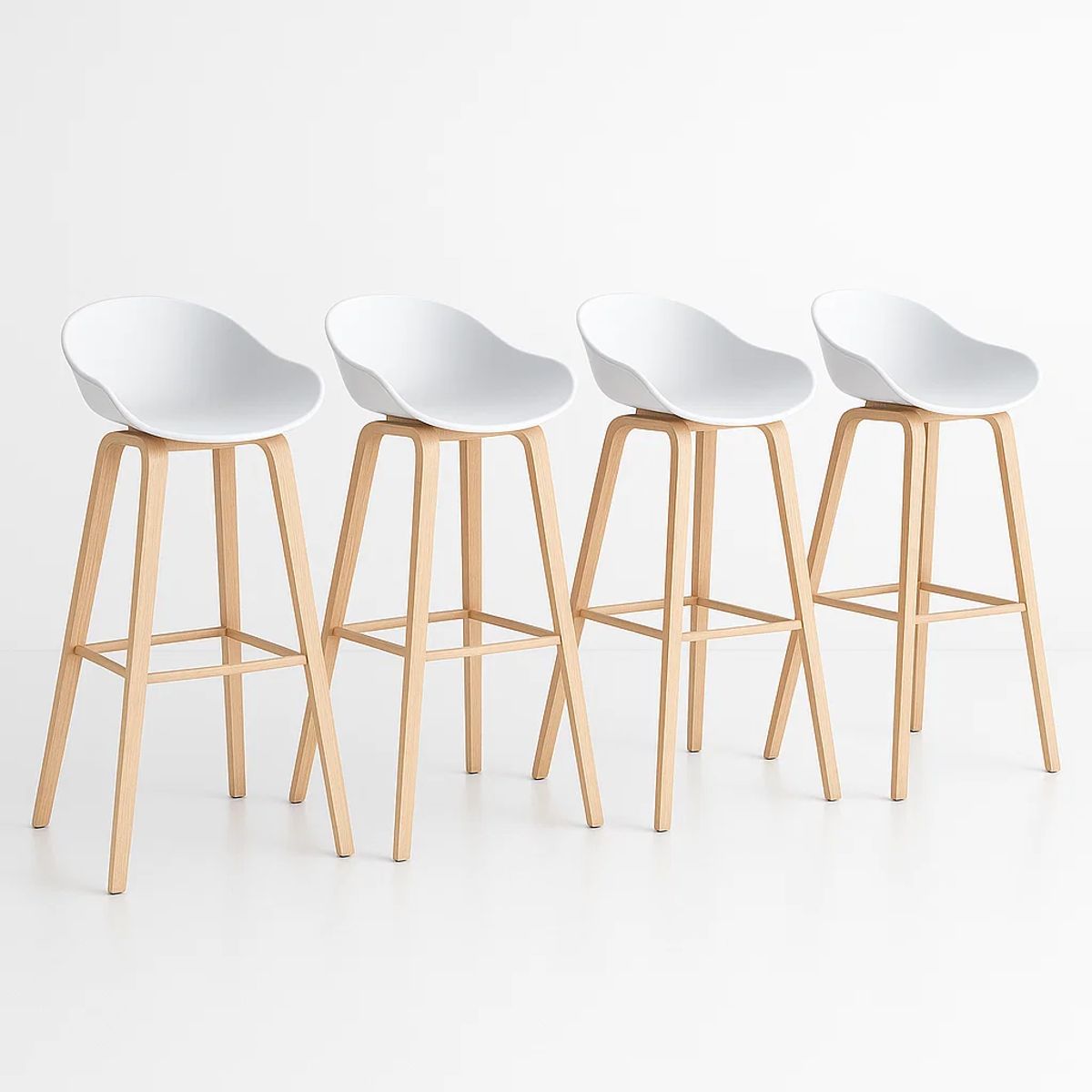 KLIK - Pack de 4 Taburetes Nordic - Blanco