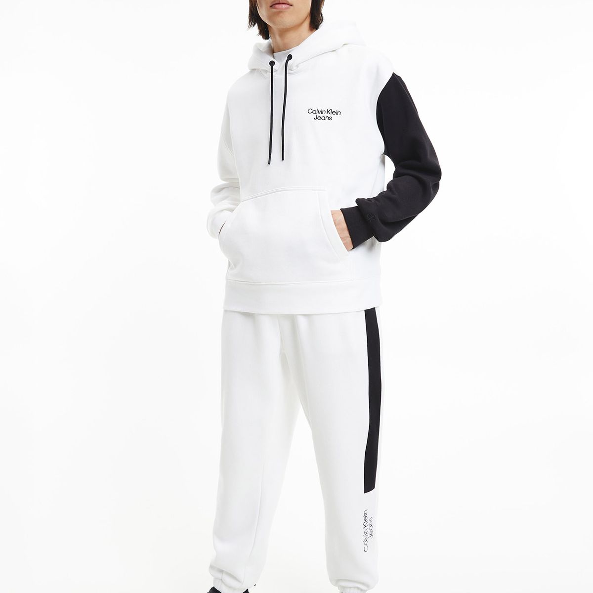 CALVIN KLEIN - Joggers Stacked Colorblock Blanco Calvin Klein