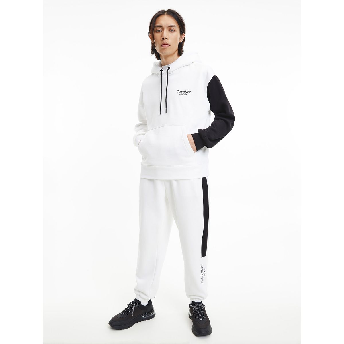 CALVIN KLEIN - Joggers Stacked Colorblock Blanco Calvin Klein