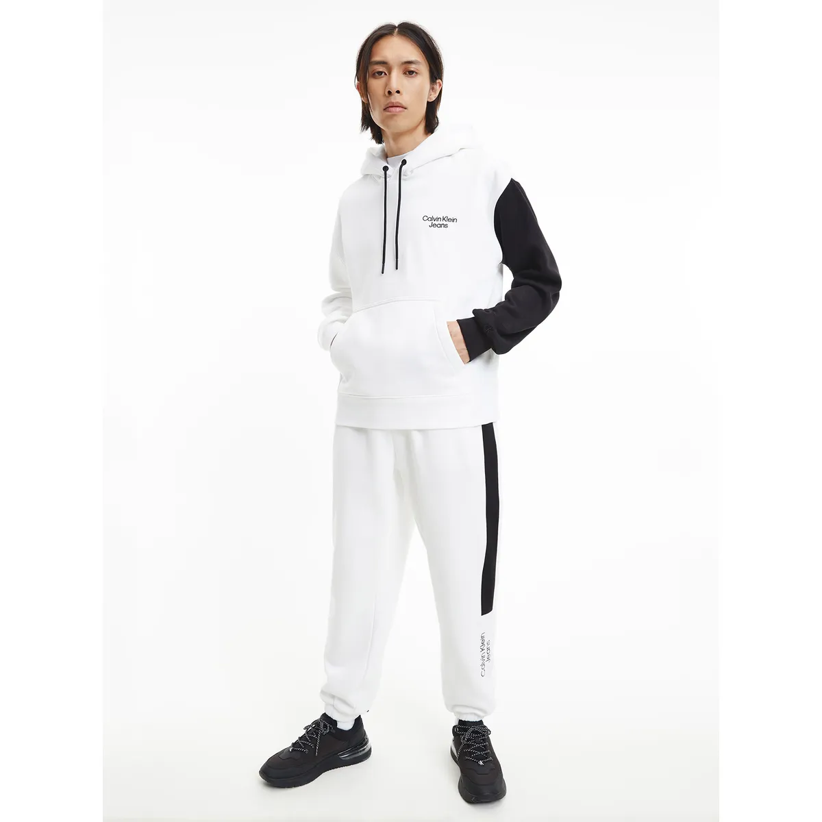 CALVIN KLEIN - Joggers Stacked Colorblock Blanco Calvin Klein