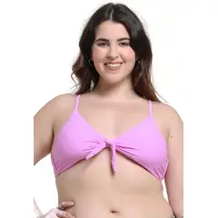 SAMIA - Bikini triangulo con nudo lila