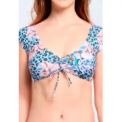 SAMIA - Bikini manga corta estampado celeste