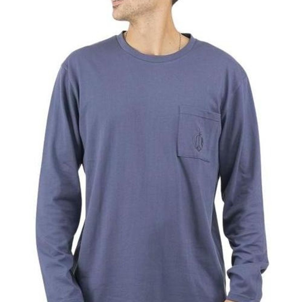 KIVUL - Polera Copihue Manga Larga Azul KIVUL