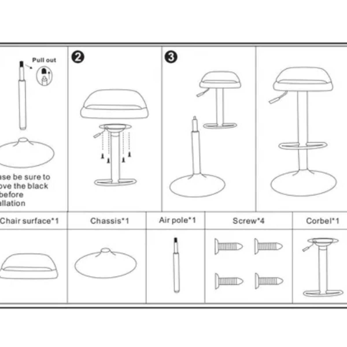 ESHOPANGIE - Pack 2 Silla Piso Bar Altura Regulable Taburete Respaldo Negro