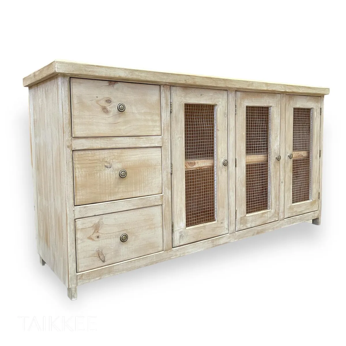 TAIKKEE - MUEBLE RUSTICO DESPENSA 3 CAJONES Y 3 PUERTAS