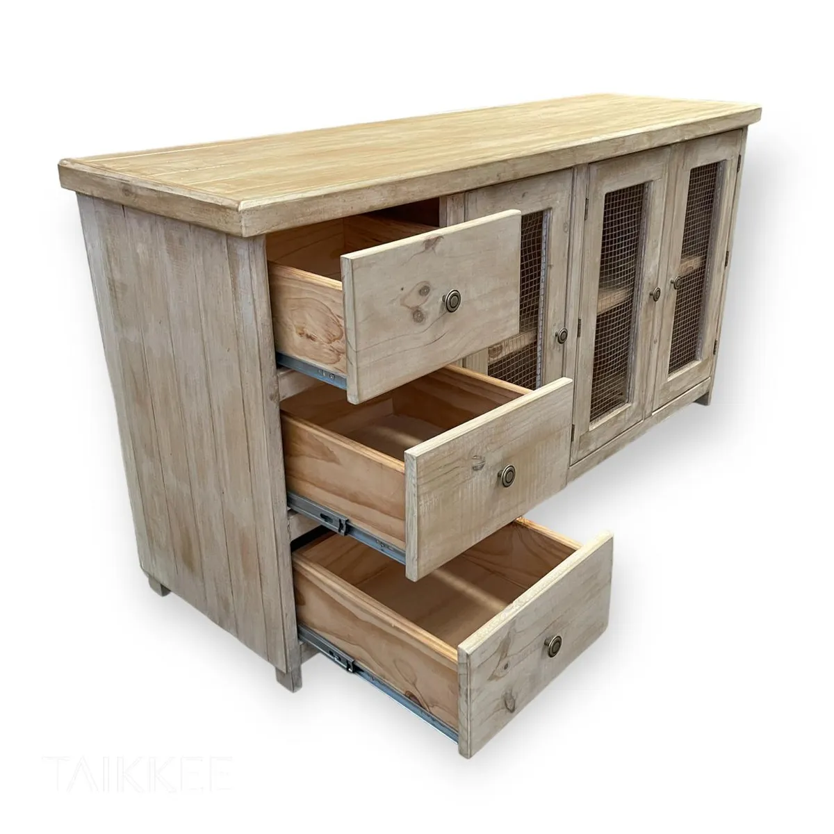 TAIKKEE - MUEBLE RUSTICO DESPENSA 3 CAJONES Y 3 PUERTAS