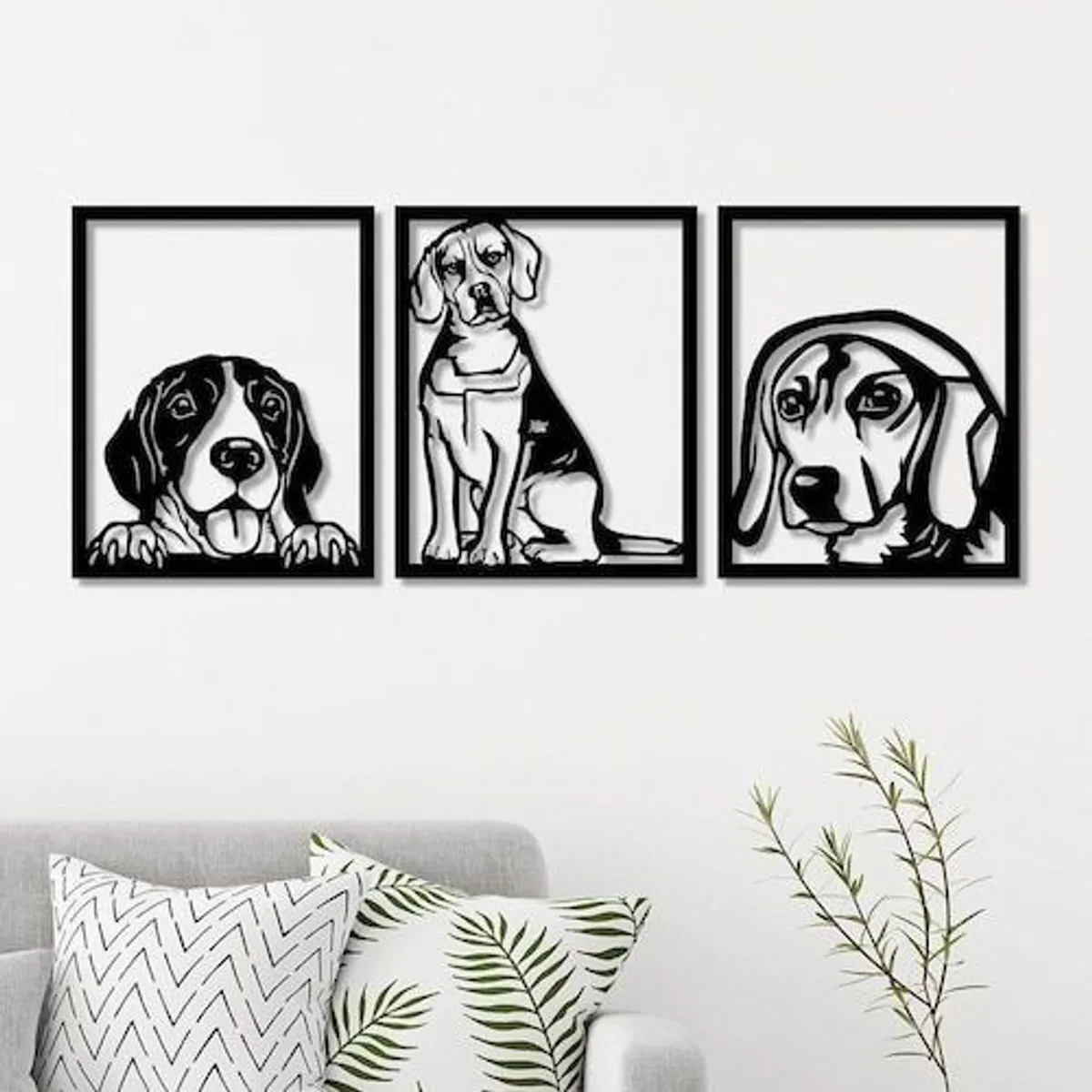 GENERICO - Cuadro Decorativo Artesanal  PERRO BEAGLE  en madera Mdf