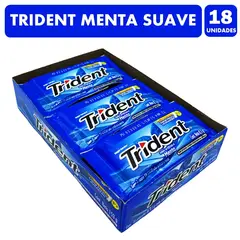 TRIDENT - Azul - Chicle Sabor Menta Suave (Caja Con 18 Uni)