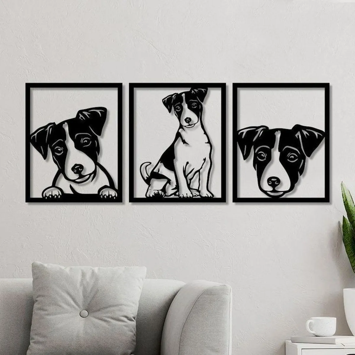 GENERICO - Cuadro Decorativo  Figura perro Jack Russell en madera Mdf 3mm