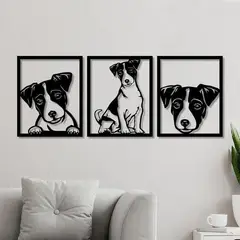 GENERICO - Cuadro Decorativo Figura perro Jack Russell en madera Mdf 3mm