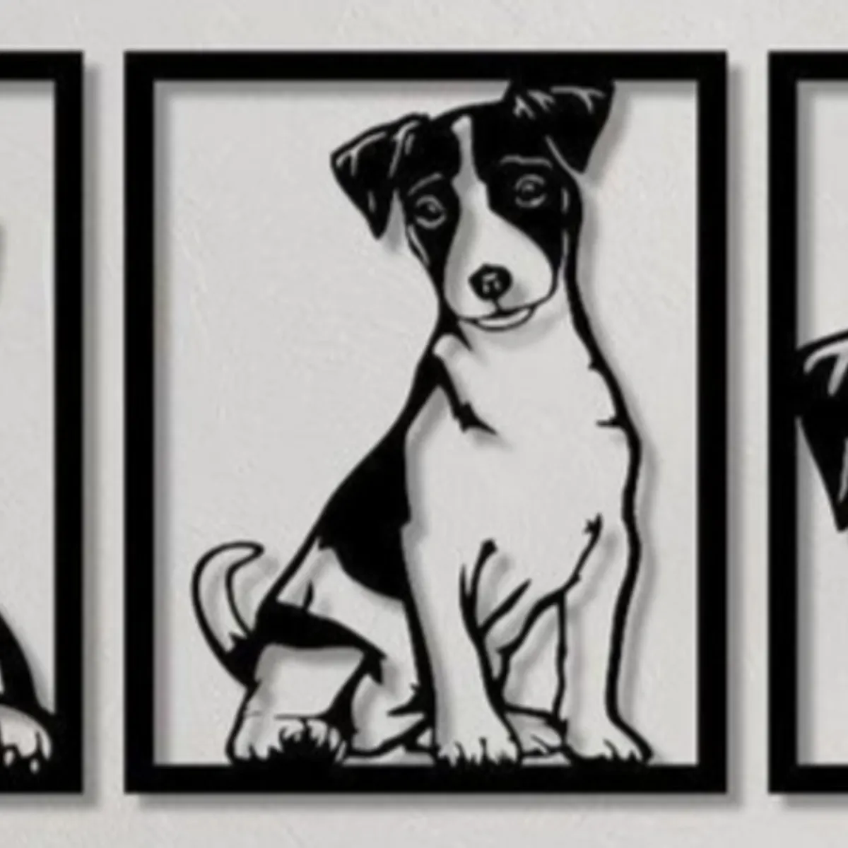 GENERICO - Cuadro Decorativo  Figura perro Jack Russell en madera Mdf 3mm