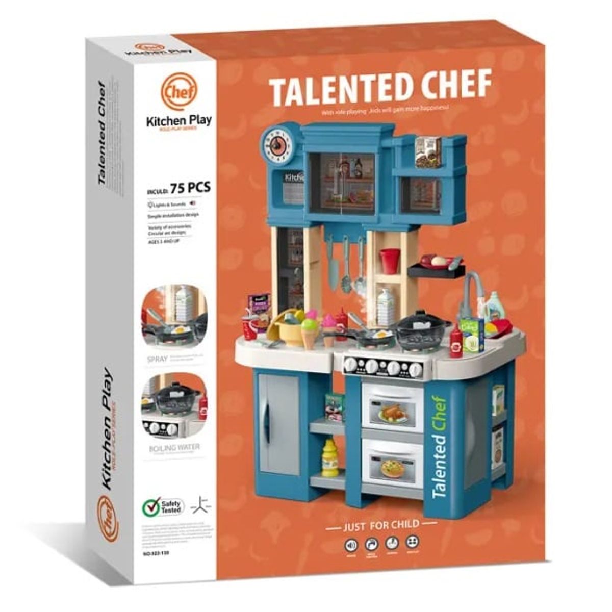 GENERICO - Cocina de Juguetes con sonidos deluxe azul