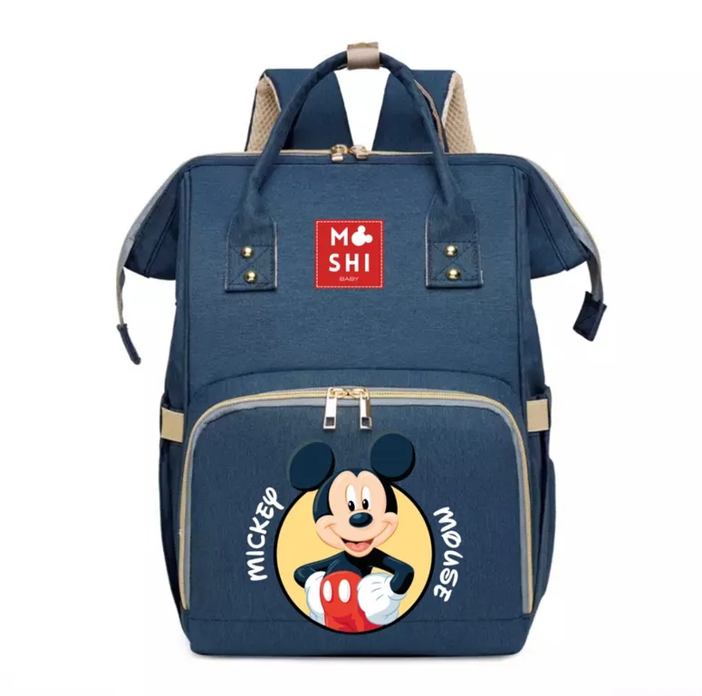 GENERICO Bolso Mochila Maternal Pañalera Diseño Mickey Mouse Azul