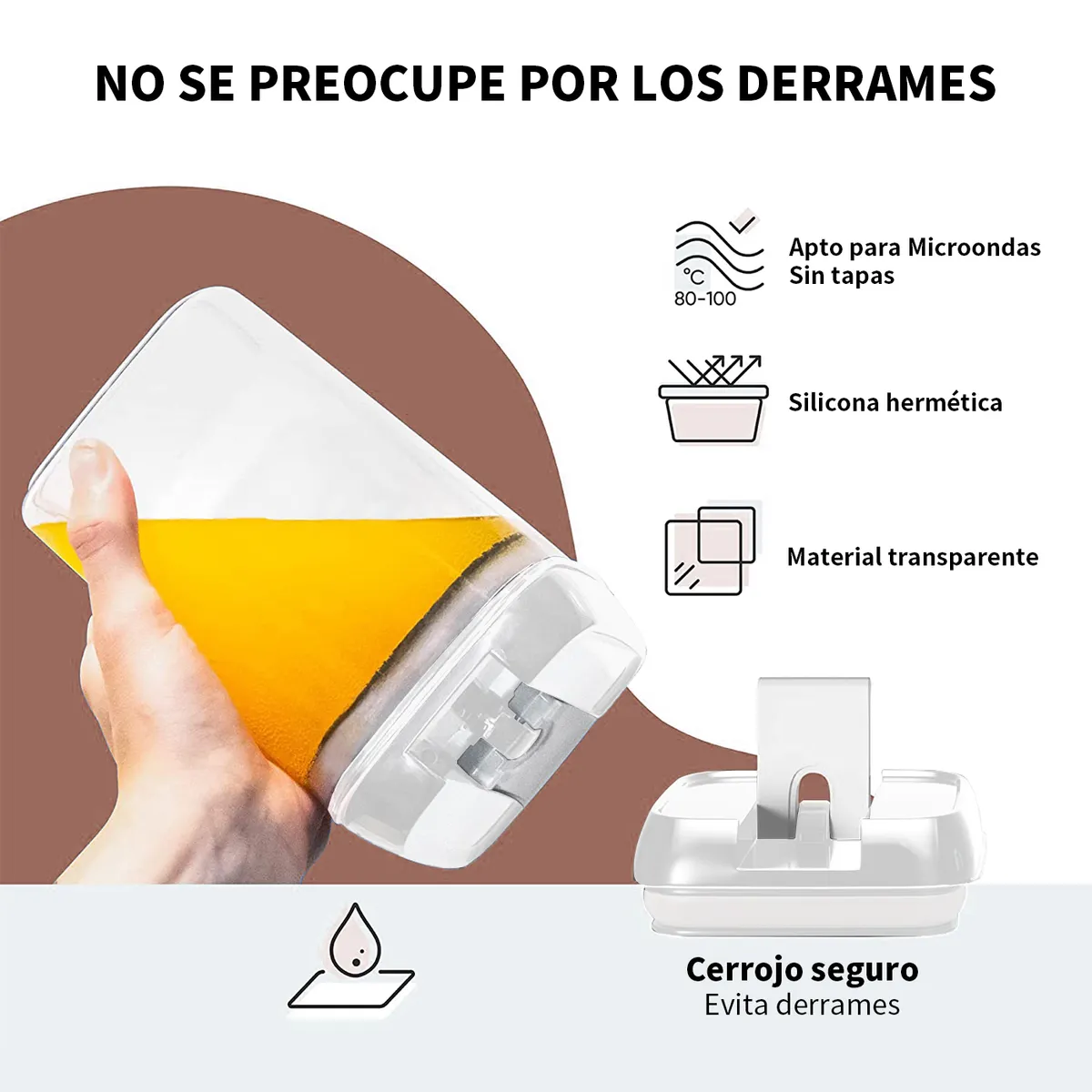 CHEFCHOICE - Set 7 Contenedores Super Hermeticos Envases Acrilicos Cocina Blanco