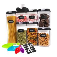 Set 7 Contenedores Super Hermeticos Envases Acrilicos Cocina Negro