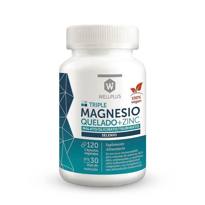WELLPLUS - Triple Magnesio Quelado + Zinc 120 cápsulas