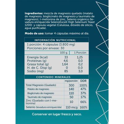 Imagen 2 del producto Triple Magnesio Quelado + Zinc 120 cápsulas